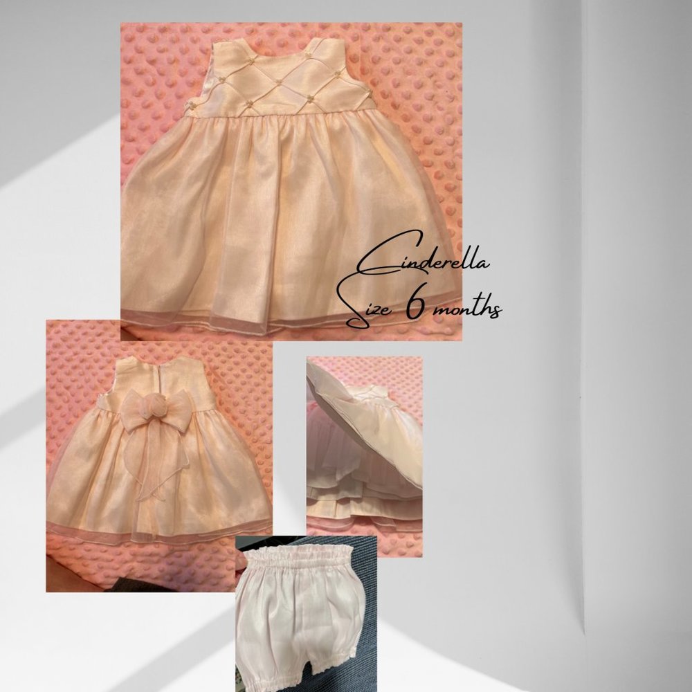 Cinderella Infant Dress in baby pink 6 months